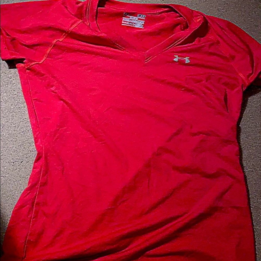 Under armor red  work out shirt